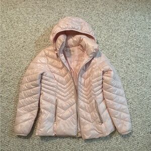 Michael Kors Light Pink Quilted Hooded Puffer Jacket